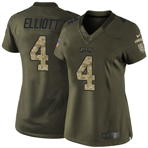Nike Eagles #4 Jake Elliott Green Women's Stitched NFL Limited 2015 Salute to Service Jersey